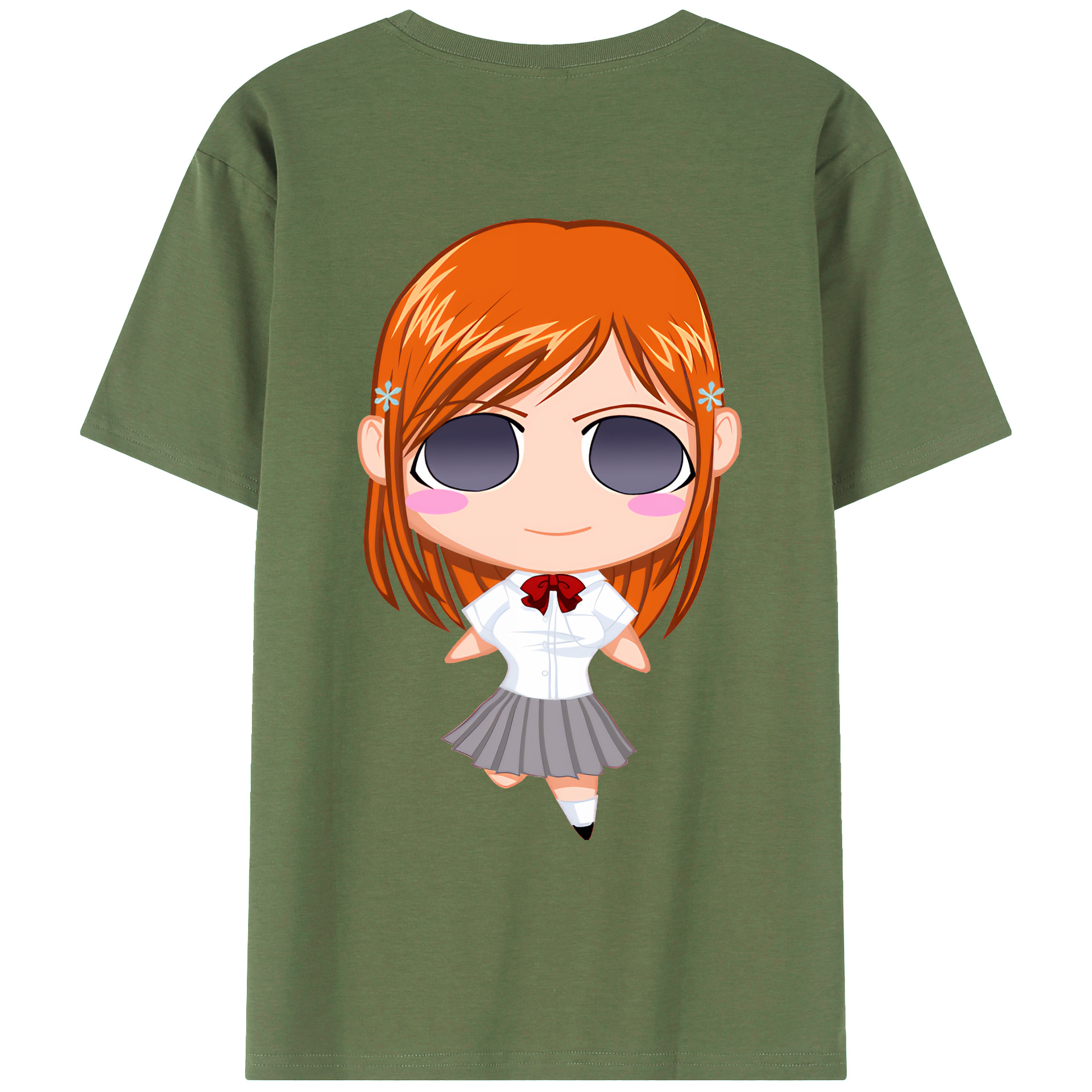 （画像用） ブリーチ 井上織姫（いのうえおりひめ） BLEACH Inoue Orihime 綿100％ メンズ半袖Tシャツ（バックプリント） 通気性